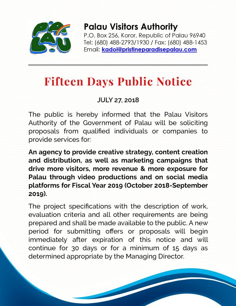 15 Days Public Notice for Creative Agency